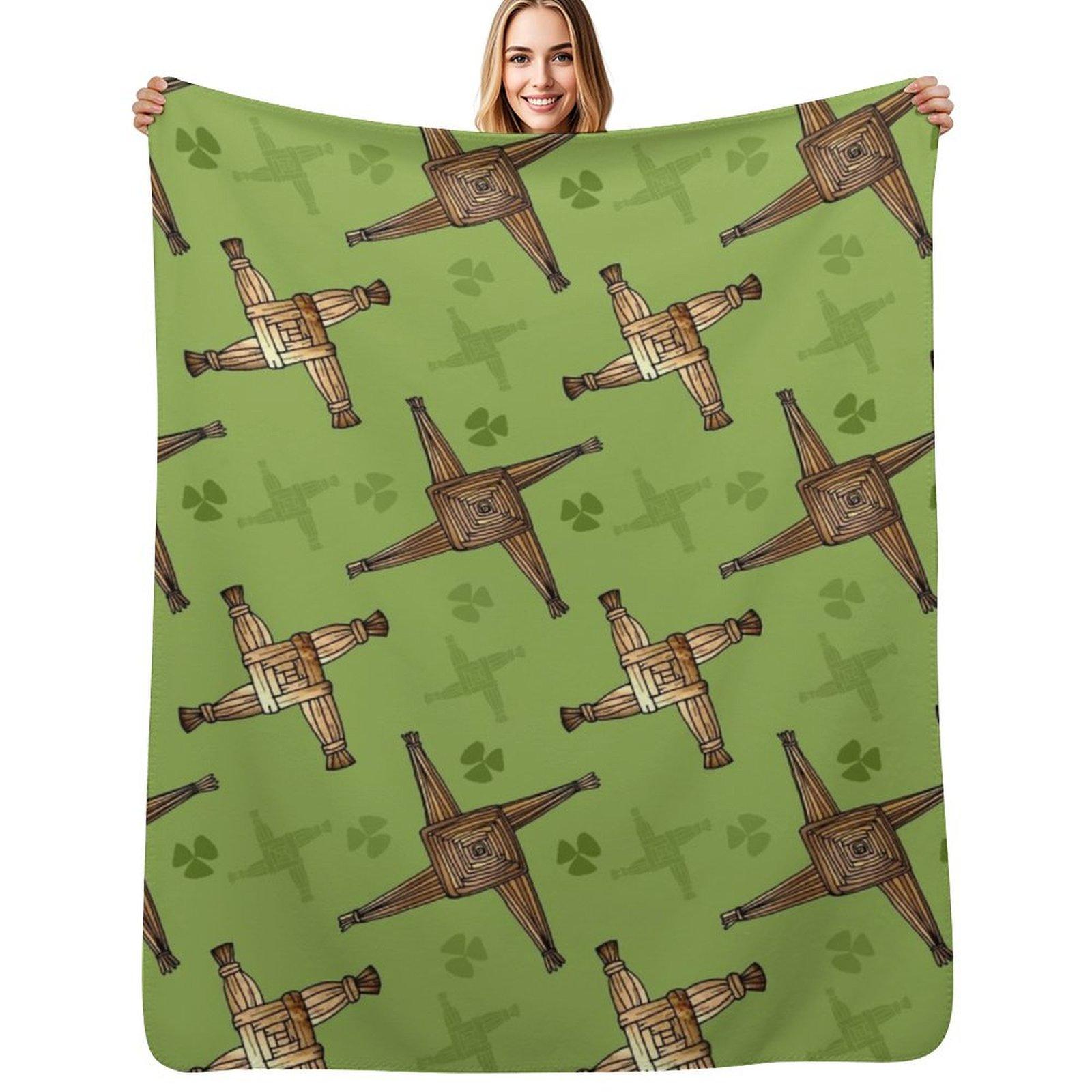 Saint Brigids Cross and Shamrocks Throw Blanket Lightweight Warm Blanket for Travel Camping 75x100cm
Saint Brigids Cross and Shamrocks Throw Blanket Lightweight Warm Blanket for Travel Camping 75x100cm