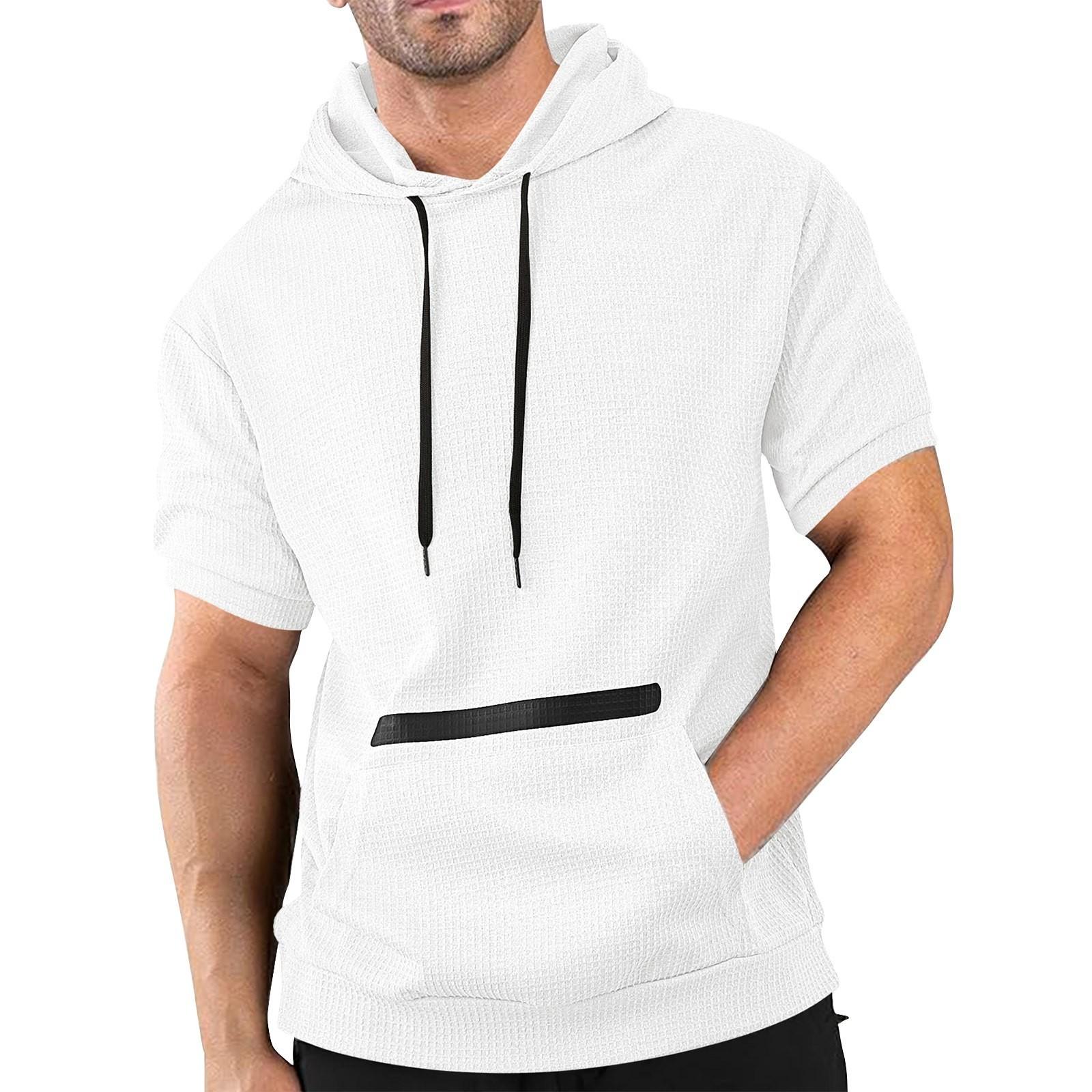 Мужская летняя повседневная футболка с капюшоном и короткими рукавами, однотонная футболка с верхом XL белый
Мужская летняя повседневная футболка с капюшоном и короткими рукавами, однотонная футболка с верхом XL белый