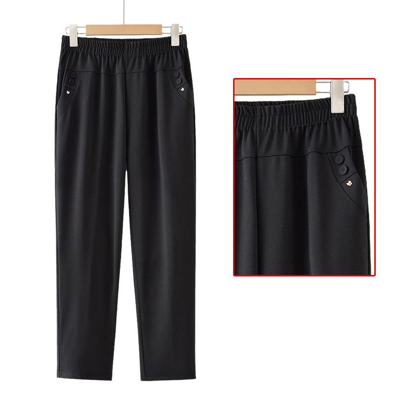 Mom s Spring Solid Color Elastic Waist Casual Pants for Middle-Aged and Elderly Women - Straight Leg Long Pants 4XL (130-145 jin) чорний
Mom s Spring Solid Color Elastic Waist Casual Pants for Middle-Aged and Elderly Women - Straight Leg Long Pants 4XL (130-145 jin) чорний