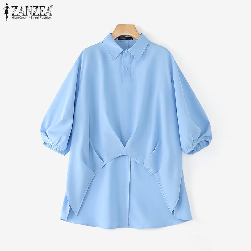 ZANZEA Женская блузка с круглым вырезом, рукавами 3/4, удлиненная сзади, однотонная, повседневная, свободного кроя 5XL синий
ZANZEA Женская блузка с круглым вырезом, рукавами 3/4, удлиненная сзади, однотонная, повседневная, свободного кроя 5XL синий