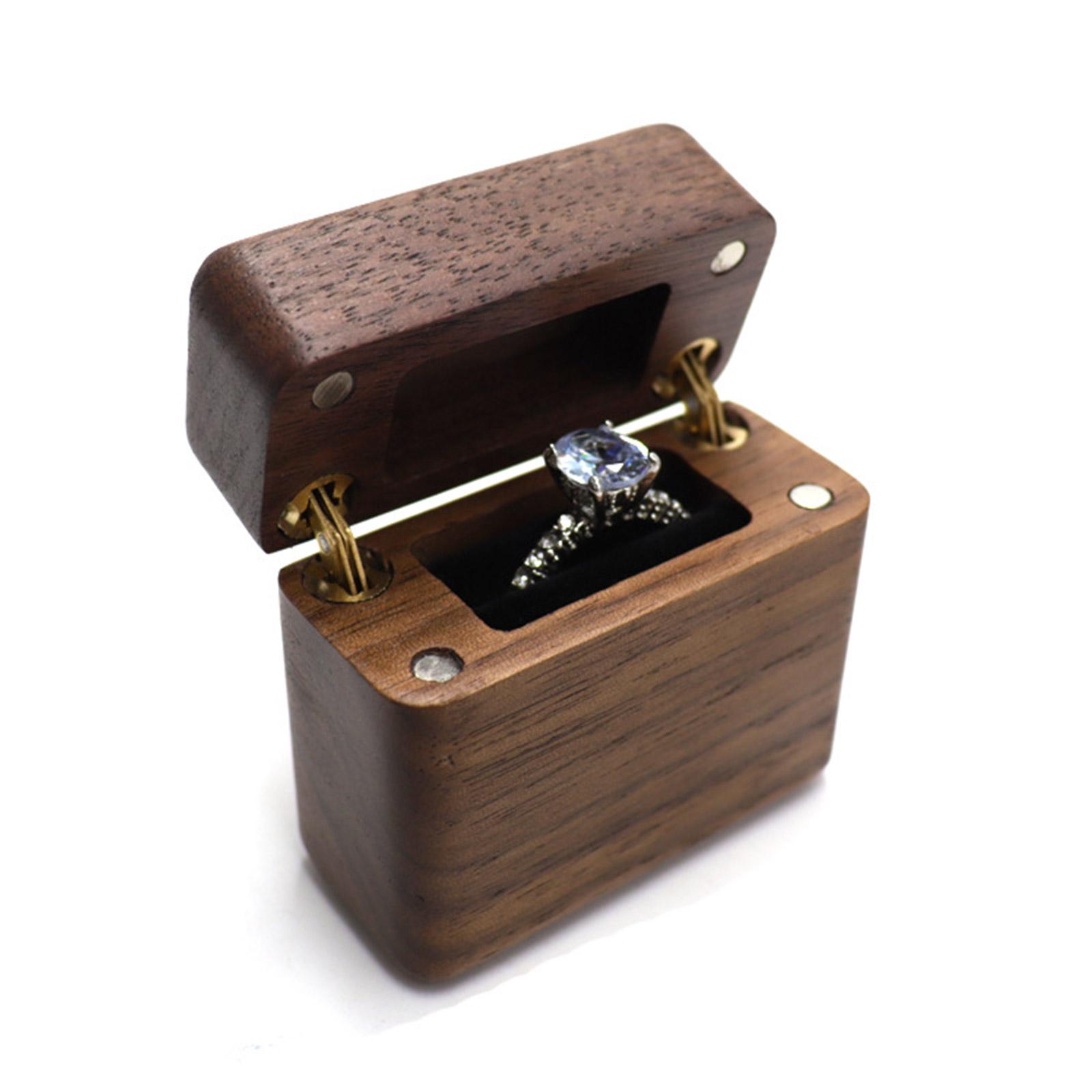 Portable Ring Box Ring for Case for Proposal Wedding Ceremony Walnut Wood Jewelry Ring Holder for Case for Diamond Ring 1
Portable Ring Box Ring for Case for Proposal Wedding Ceremony Walnut Wood Jewelry Ring Holder for Case for Diamond Ring 1