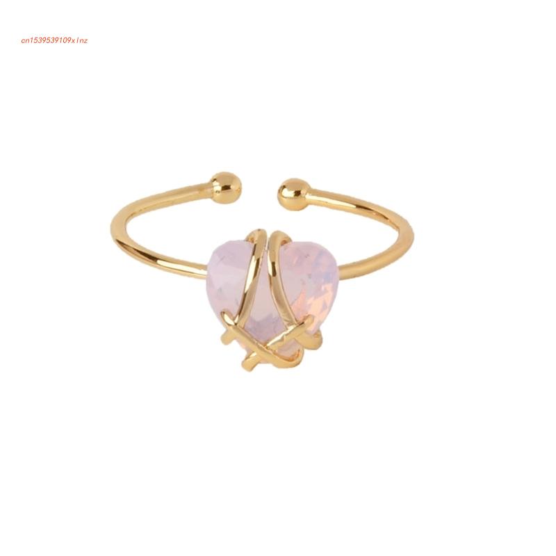 Fashion Heart Rings for Woman Girls Rose Quartz Pink Heart Ring Open Adjustable Finger Rings Jewelry Accessories Gift
Fashion Heart Rings for Woman Girls Rose Quartz Pink Heart Ring Open Adjustable Finger Rings Jewelry Accessories Gift