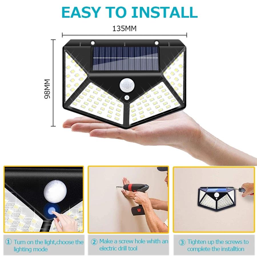 1/2/4/6pcs Black Solar Rechargeable Outdoor LED Wall Light 100 Lamp Beads With Human Body Sensing Function IP65 Waterproof
1/2/4/6pcs Black Solar Rechargeable Outdoor LED Wall Light 100 Lamp Beads With Human Body Sensing Function IP65 Waterproof