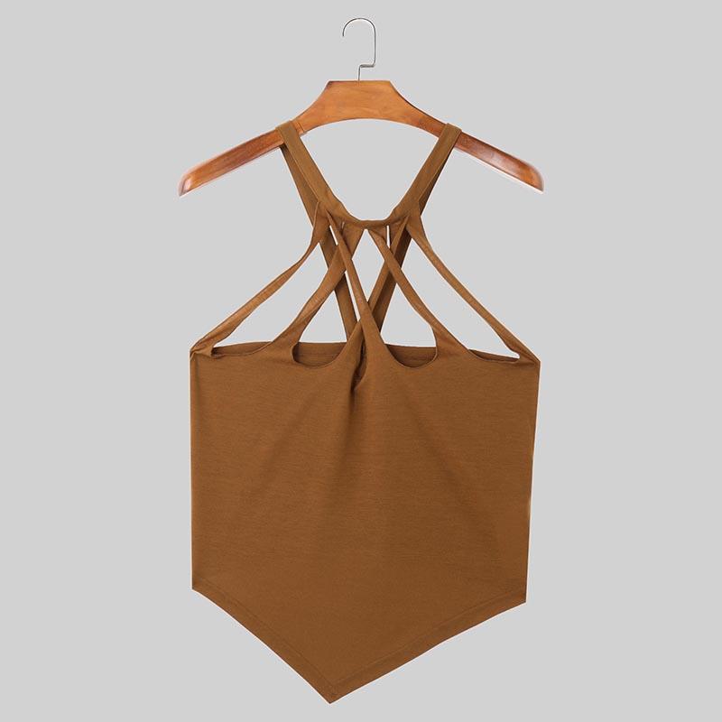 INCERUN Летние мужские майки без рукавов с бандажными ремнями, облегающие XL коричневый
INCERUN Летние мужские майки без рукавов с бандажными ремнями, облегающие XL коричневый