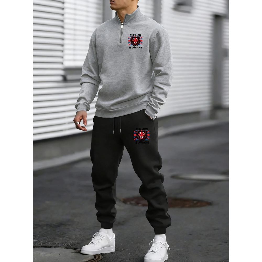 Lion Dance s New Men s Zipper Sports Shirt and Pants Two Piece Set, Comfortable and Loose Autumn and Winter Men s Casual Sportswear S
Lion Dance s New Men s Zipper Sports Shirt and Pants Two Piece Set, Comfortable and Loose Autumn and Winter Men s Casual Sportswear S