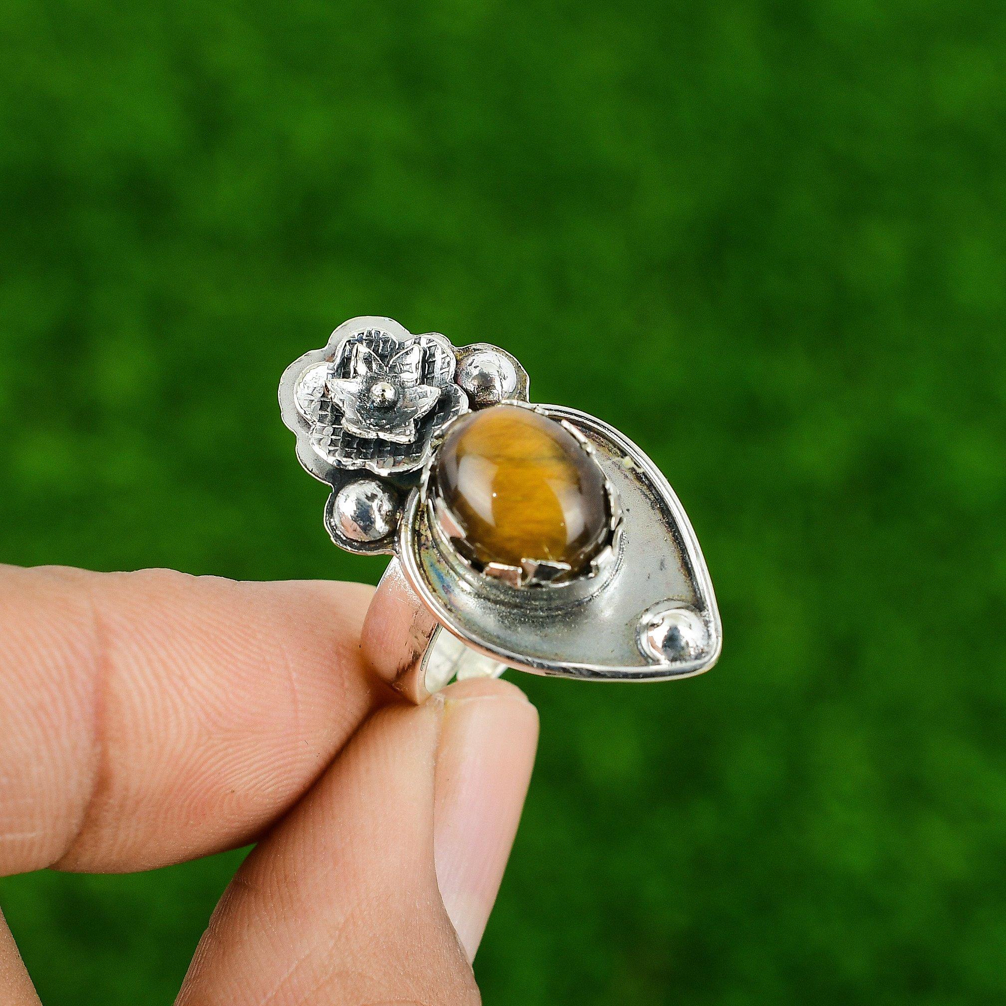 Natural Tiger S Eye Statement Flower Adjustable Ring 925 Silver For Girls Adjustable
Natural Tiger S Eye Statement Flower Adjustable Ring 925 Silver For Girls Adjustable