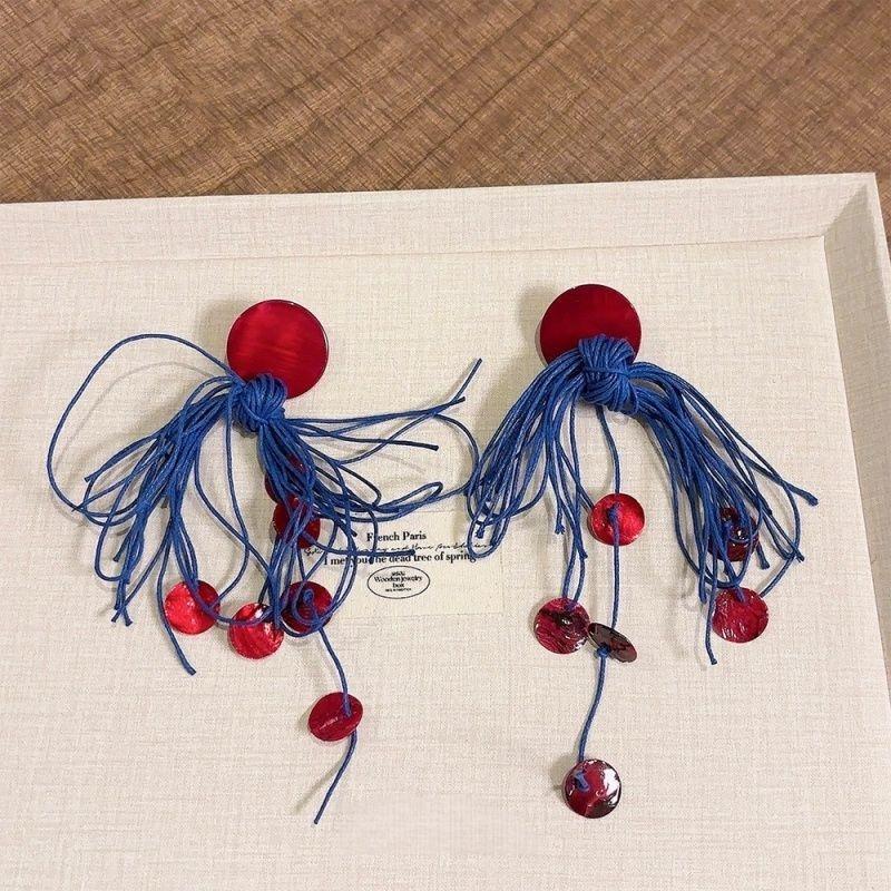 #Exaggerated Red Blue Color Block Long Earrings Vacation Style High End Retro Bridal Ear Accessories Women Personality Jewelry
#Exaggerated Red Blue Color Block Long Earrings Vacation Style High End Retro Bridal Ear Accessories Women Personality Jewelry