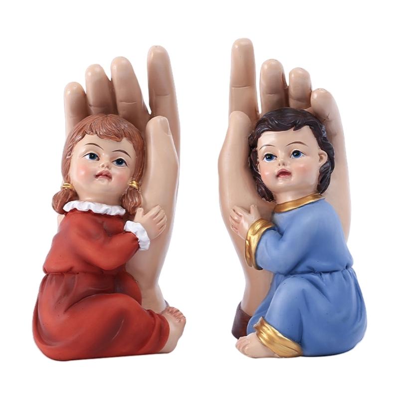 Exquisites Resins Boy and Girl In Hand Sculpture Children Figurine Set for Christian Holiday Indoor Tabletop Decorations 1
Exquisites Resins Boy and Girl In Hand Sculpture Children Figurine Set for Christian Holiday Indoor Tabletop Decorations 1