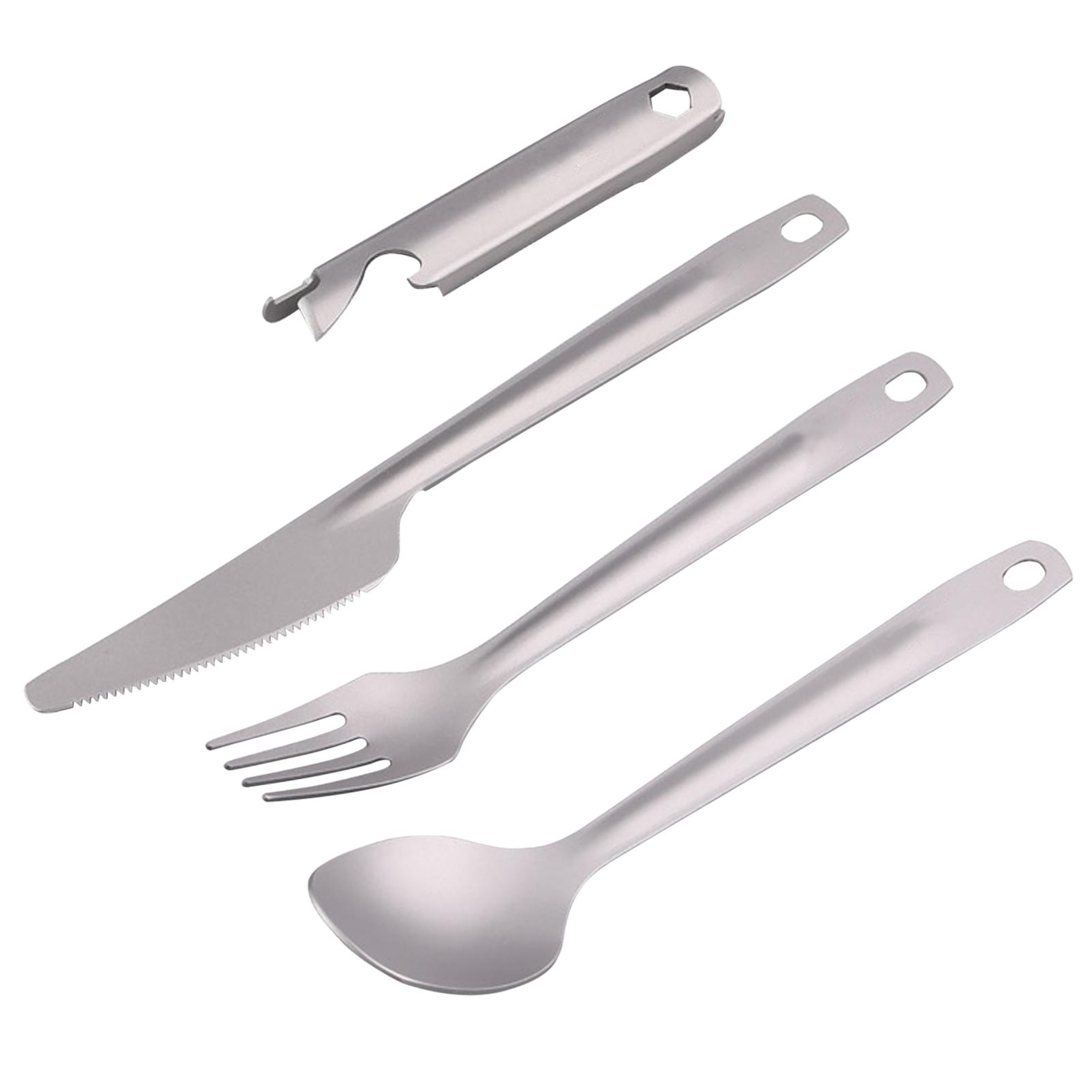 Lixada 4-in-1 Flatware Cutlery Set Lightweight Dinner Spoon Fork Cutter with Multifunctional Storage Holder Bottle Opener for Camping Hiking
Lixada 4-in-1 Flatware Cutlery Set Lightweight Dinner Spoon Fork Cutter with Multifunctional Storage Holder Bottle Opener for Camping Hiking