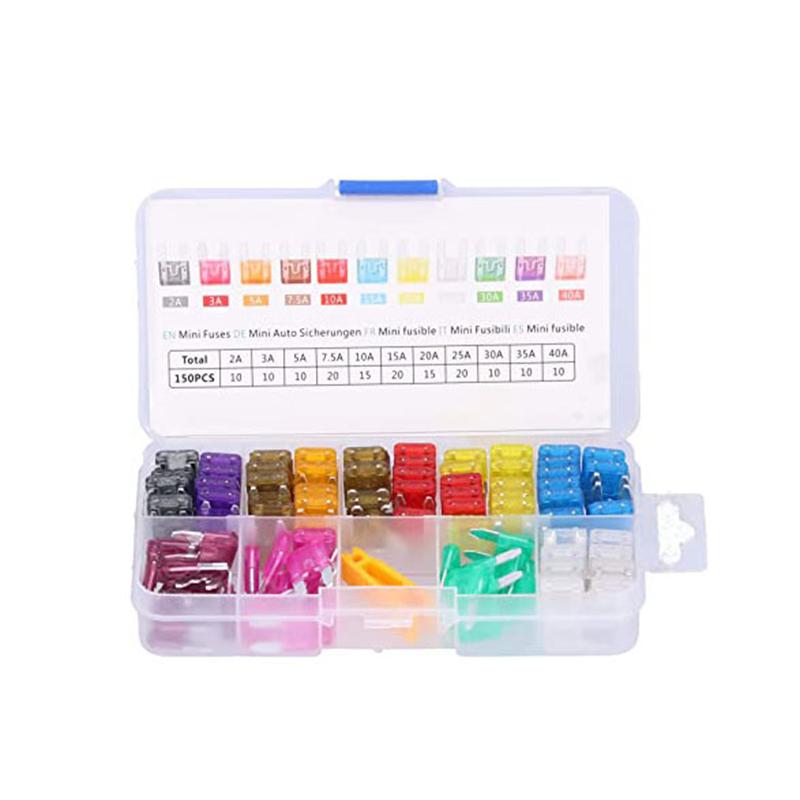 150pcs 2A-40A Mini Blade Fuses Car Blade Fuses Assortment Kit for Cars Boats Motorcycles Trucks SUVs ATVs UTVs
150pcs 2A-40A Mini Blade Fuses Car Blade Fuses Assortment Kit for Cars Boats Motorcycles Trucks SUVs ATVs UTVs