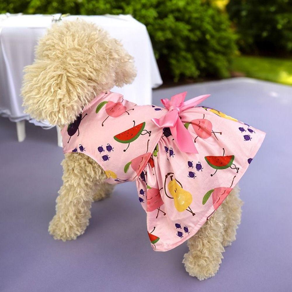 Soft Pet Bowknot Skirt Cute Pet Princess Dress Charming Dog Fruit Print Dress Wedding Party L-Style 3 
Soft Pet Bowknot Skirt Cute Pet Princess Dress Charming Dog Fruit Print Dress Wedding Party L-Style 3