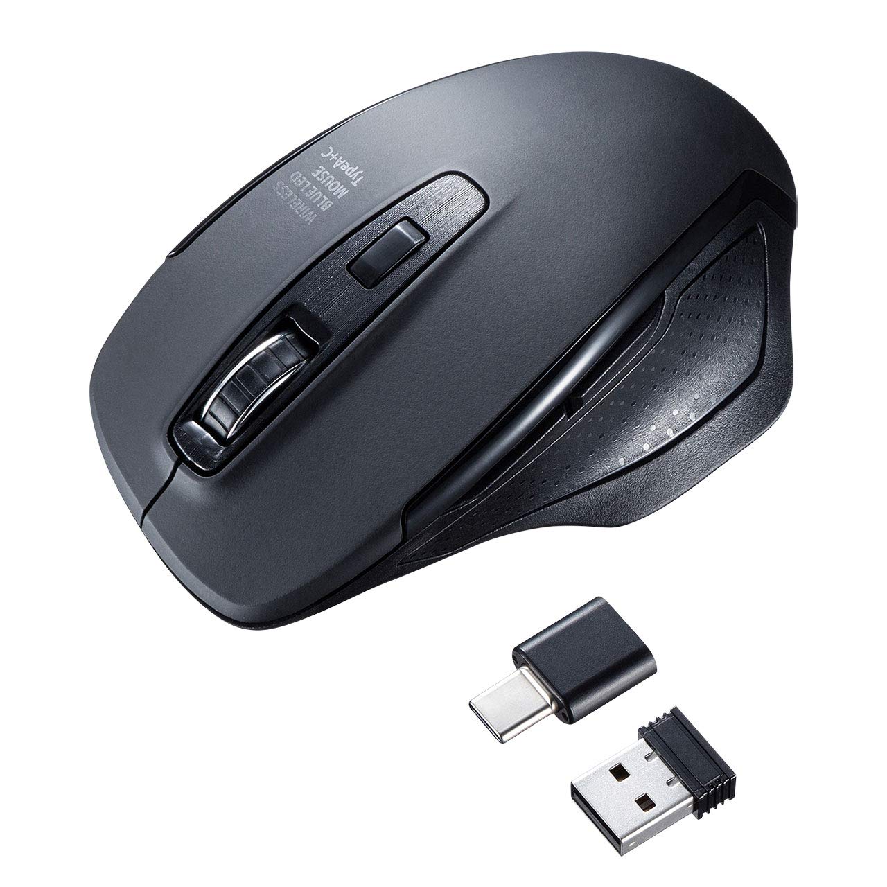 Sanwa Supply Silent Wireless Blue LED Mouse Connector Included Large 5 Button Type-C/A MA-WBLC169BK
Sanwa Supply Silent Wireless Blue LED Mouse Connector Included Large 5 Button Type-C/A MA-WBLC169BK