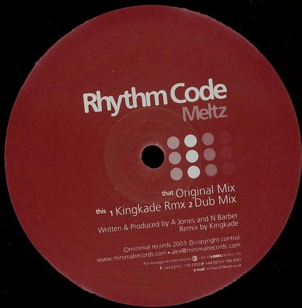 12inch Record RHYTHM CODE - Meltz MR019 Minimal Records 2003 UK Dance & Electronica Used
12inch Record RHYTHM CODE - Meltz MR019 Minimal Records 2003 UK Dance & Electronica Used