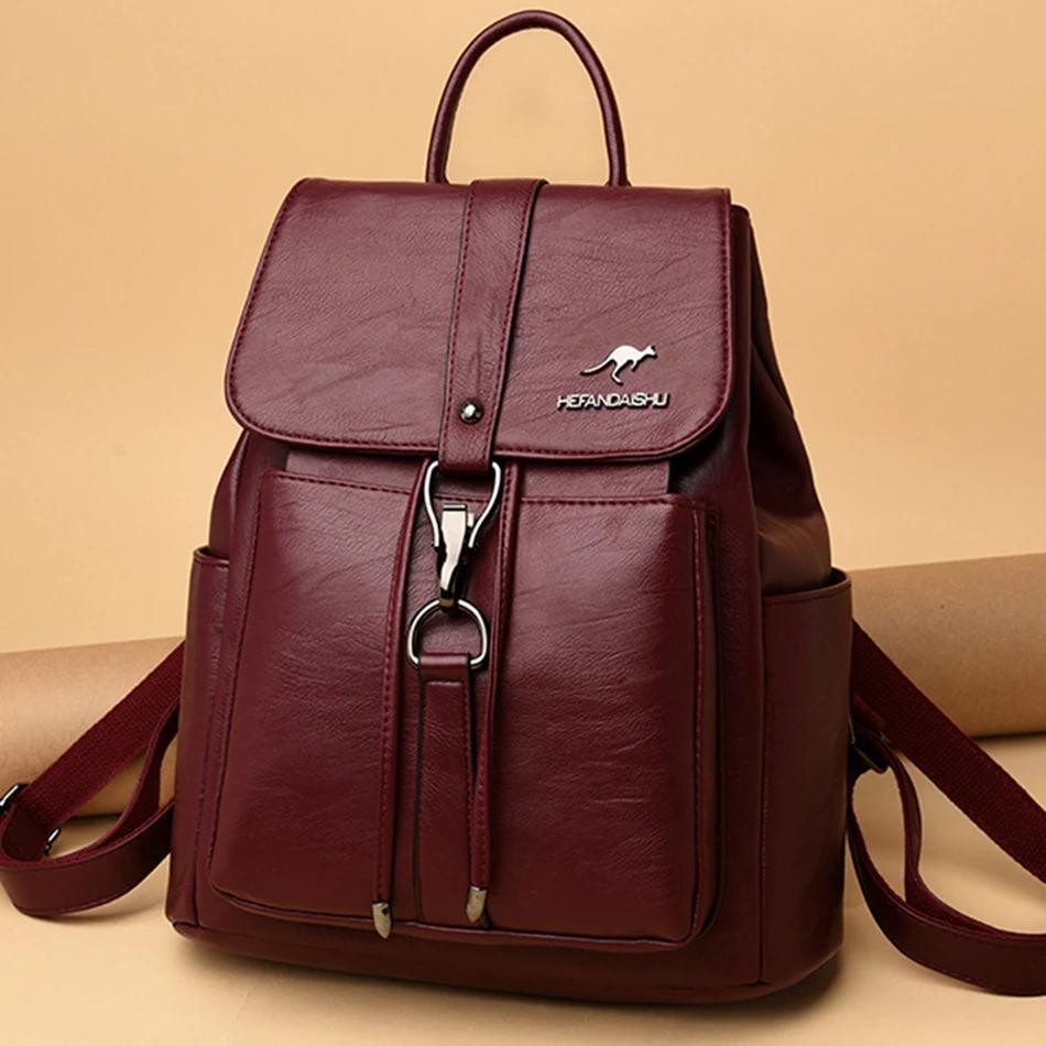 Bagpack Luxury Women Backpack Soft Leather Backpacks for Teenage Girls Female School Shoulder Bags for Women 2025
Bagpack Luxury Women Backpack Soft Leather Backpacks for Teenage Girls Female School Shoulder Bags for Women 2025