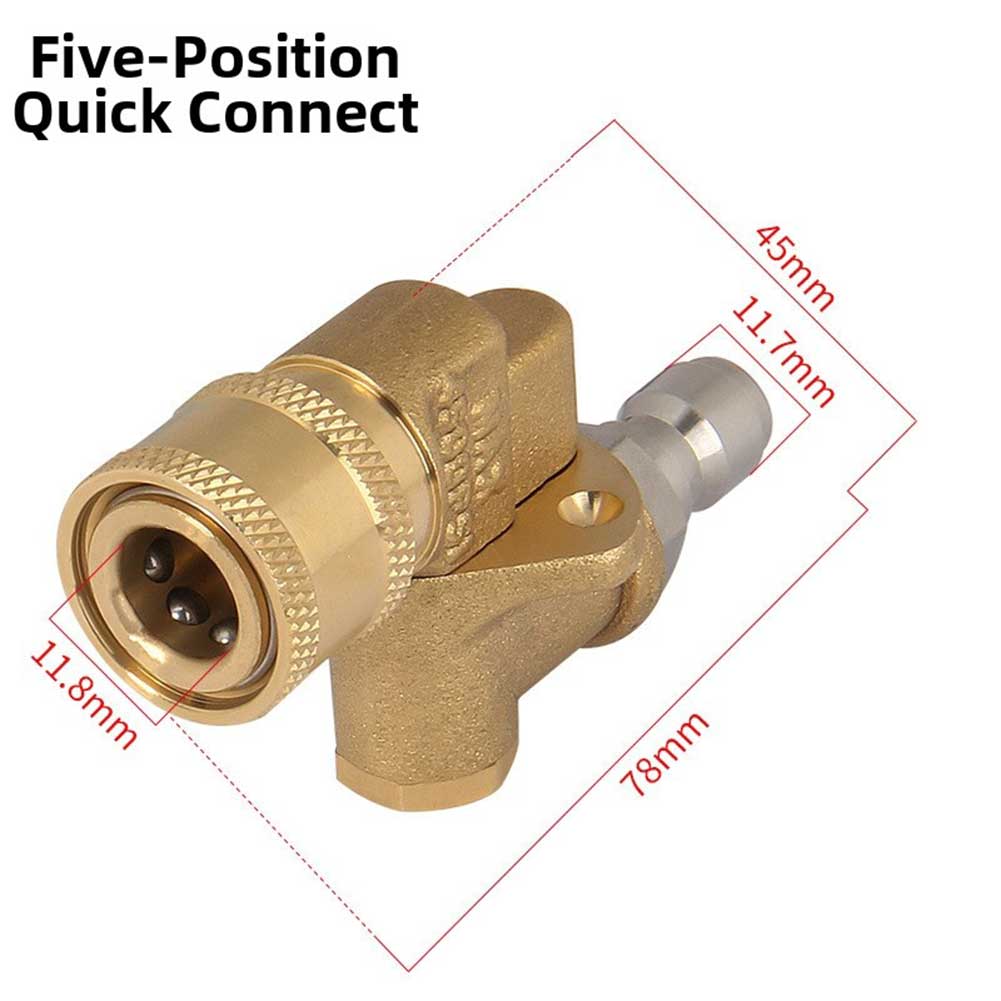 Pressure Washer Swivel Coupling With 5 Spray Nozzle Tips, 90° Rotation, 4500 PSI, 1/4 Quick Connect China Mainland
Pressure Washer Swivel Coupling With 5 Spray Nozzle Tips, 90° Rotation, 4500 PSI, 1/4 Quick Connect China Mainland