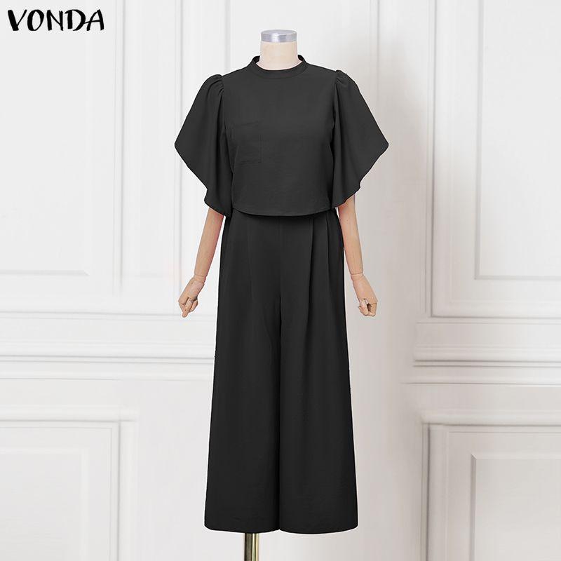 VONDA Elegant Women Outfits Flare Sleeve Cropped Blouse and Trousers Casual Two Piece Sets M чёрный
VONDA Elegant Women Outfits Flare Sleeve Cropped Blouse and Trousers Casual Two Piece Sets M чёрный