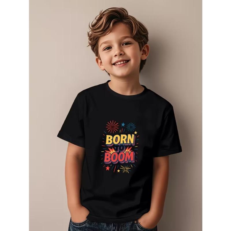 European sizes Born to Explode Design, Featuring Rocket Firecrackers and Confetti Print, Short Sleeves, Round Neck, Casual Children s Top 98cm
European sizes Born to Explode Design, Featuring Rocket Firecrackers and Confetti Print, Short Sleeves, Round Neck, Casual Children s Top 98cm