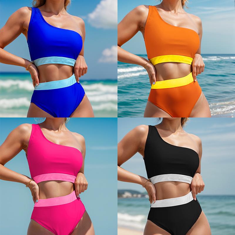 2024 European & American Color Block One-Shoulder High-Waist Bikini Swimwear Extra Large (XL)
2024 European & American Color Block One-Shoulder High-Waist Bikini Swimwear Extra Large (XL)