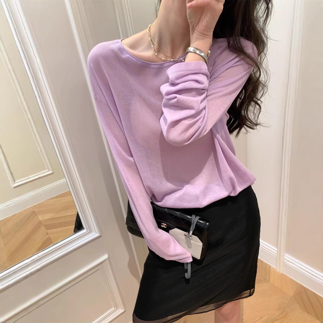 Women s Korean-Style Lightweight Striped Tencel Knit Shirt - Loose Fit, Round Neck, Sun Protection for Spring/Autumn Extra Large
Women s Korean-Style Lightweight Striped Tencel Knit Shirt - Loose Fit, Round Neck, Sun Protection for Spring/Autumn Extra Large