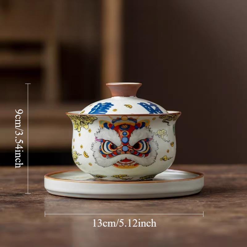150ml Ru Kiln Lion Awakening Bowl Chinese Style Hover Tea Bowl with Lid Household Large Capacity Drinking Utensils Tea Cup 150ml
150ml Ru Kiln Lion Awakening Bowl Chinese Style Hover Tea Bowl with Lid Household Large Capacity Drinking Utensils Tea Cup 150ml