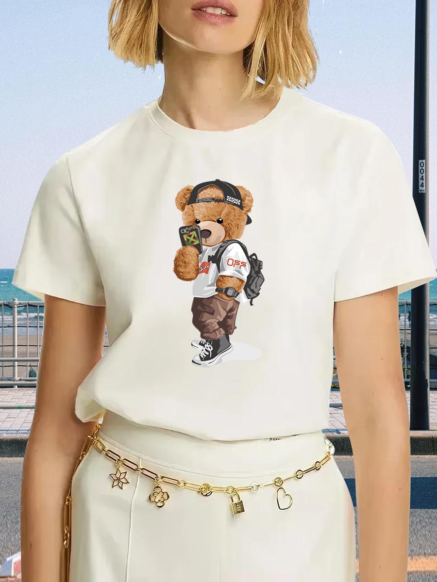 Luxury Brand Fashion Black Selfie Bear Printed Crew Neck Clothing Short Sleeve T-Shirt Trend Women s Summer Y2K Top S
Luxury Brand Fashion Black Selfie Bear Printed Crew Neck Clothing Short Sleeve T-Shirt Trend Women s Summer Y2K Top S