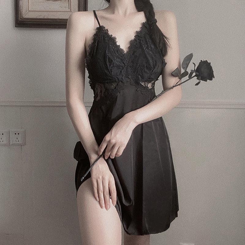 Korean Style Ice Silk Lace Backless Nightdress - Summer Sleepwear Short Skirt for Small Chest Extra Large
Korean Style Ice Silk Lace Backless Nightdress - Summer Sleepwear Short Skirt for Small Chest Extra Large