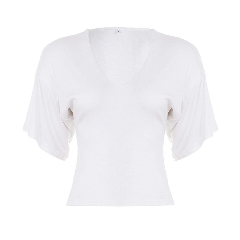 Pure Desire Style Waist-Cinching Slimming V-Neck Versatile Slimming Short-Sleeve Top, Simple and Fashionable Hot Girl Knit T-Shirt for Women White S
Pure Desire Style Waist-Cinching Slimming V-Neck Versatile Slimming Short-Sleeve Top, Simple and Fashionable Hot Girl Knit T-Shirt for Women White S