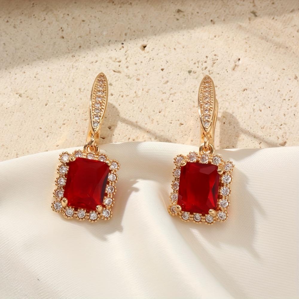 Rectangle Shape Dangle Earrings for Women Fashion 2025 New Fashion Zirconia Drop Earring Wedding Party Jewelry Accessories червоний
Rectangle Shape Dangle Earrings for Women Fashion 2025 New Fashion Zirconia Drop Earring Wedding Party Jewelry Accessories червоний