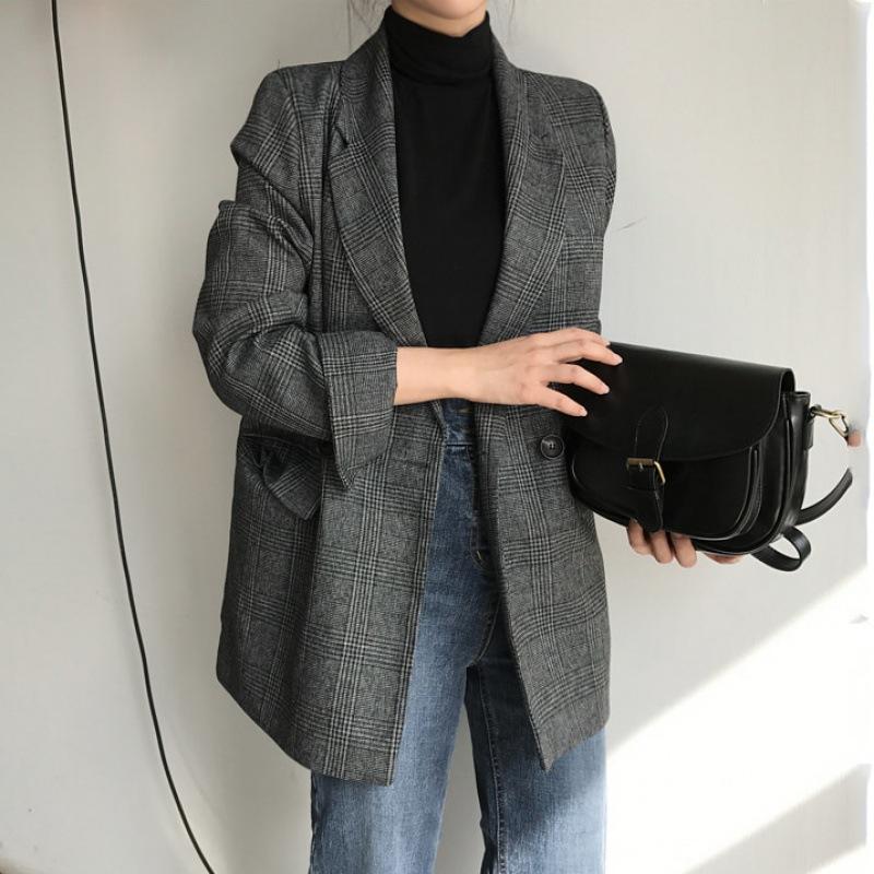 FASHION Simple Vintage Plaid Lapel Two Buttons Loose Double Pocket Long Sleeve Suit Jacket Women s Clothes one size fits all сірий колір
FASHION Simple Vintage Plaid Lapel Two Buttons Loose Double Pocket Long Sleeve Suit Jacket Women s Clothes one size fits all сірий колір