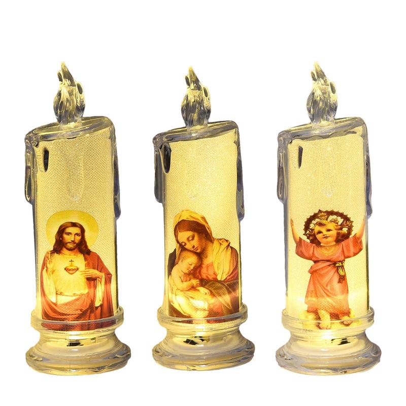 Jesus prayer candles flameless LED religious saints decorative candles devout prayer candles religious candles festival
Jesus prayer candles flameless LED religious saints decorative candles devout prayer candles religious candles festival