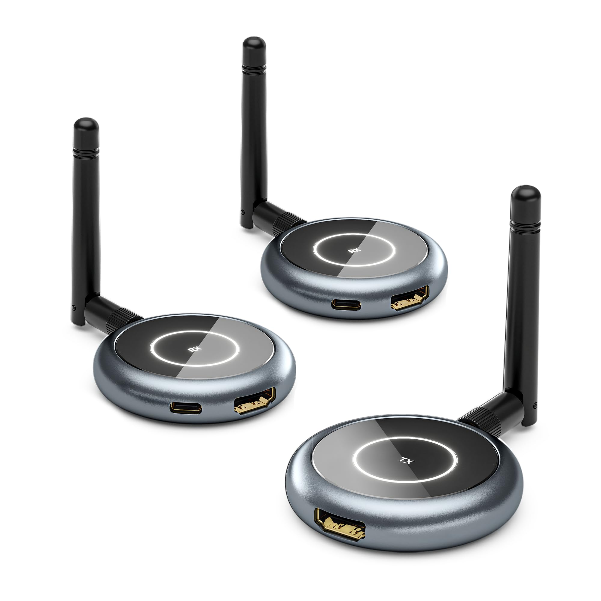 AIMIBO Wireless HDMI TX 2RX Set HDMI Wireless with additional stable transfer distance Compatible with mode Video and audio synchronization output
AIMIBO Wireless HDMI TX 2RX Set HDMI Wireless with additional stable transfer distance Compatible with mode Video and audio synchronization output
