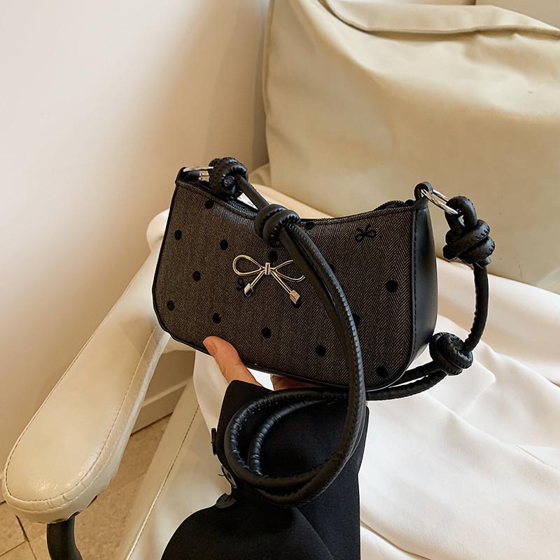 Fashionable Gray Dot Shoulder Bag Unique Black Bow Crossbody Bag For Women Black Dots
Fashionable Gray Dot Shoulder Bag Unique Black Bow Crossbody Bag For Women Black Dots