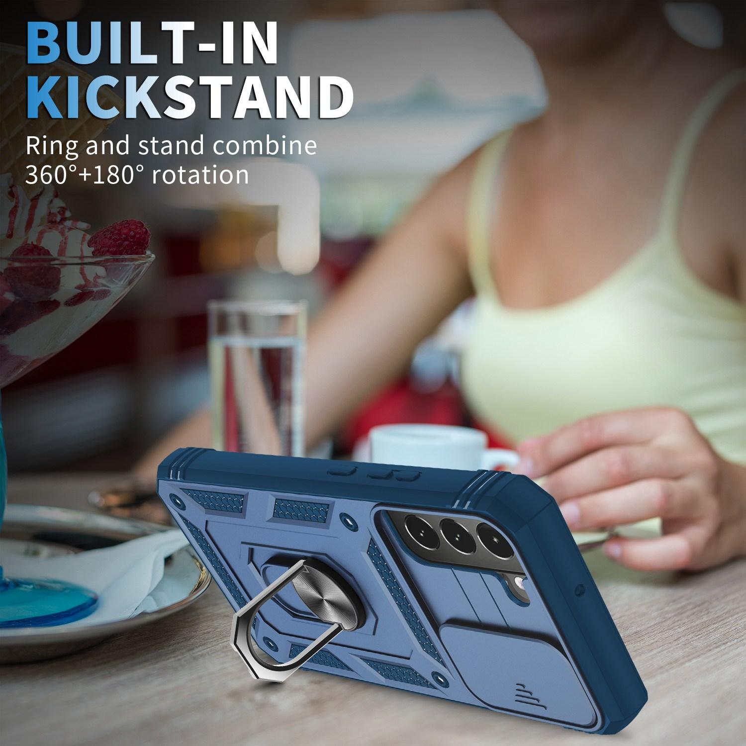 Anti-fall Phone Cover Kickstand For Samsung Galaxy S22+ 5G,Anti-scratch Phone Case Card Holder with Sliding Camera Lid Blue
Anti-fall Phone Cover Kickstand For Samsung Galaxy S22+ 5G,Anti-scratch Phone Case Card Holder with Sliding Camera Lid Blue