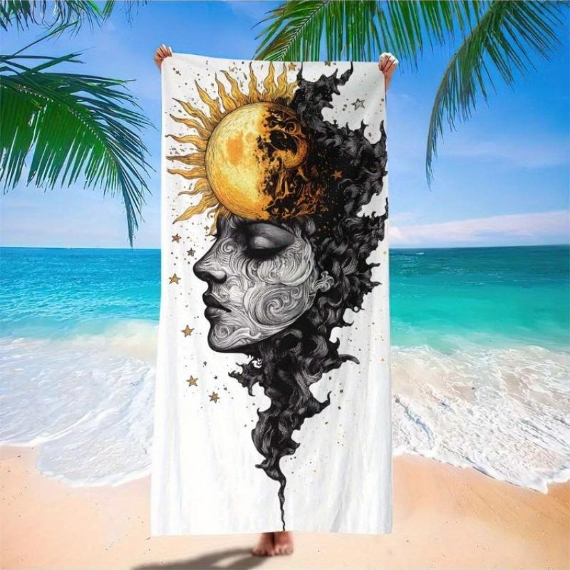 1pc Bohemian Sun & Moon Beach Throw - Lightweight Microfiber, Quick-Dry & Sand-Resistant, Vibrant Celestial Design for Lounging W40*H60(CM)
1pc Bohemian Sun & Moon Beach Throw - Lightweight Microfiber, Quick-Dry & Sand-Resistant, Vibrant Celestial Design for Lounging W40*H60(CM)