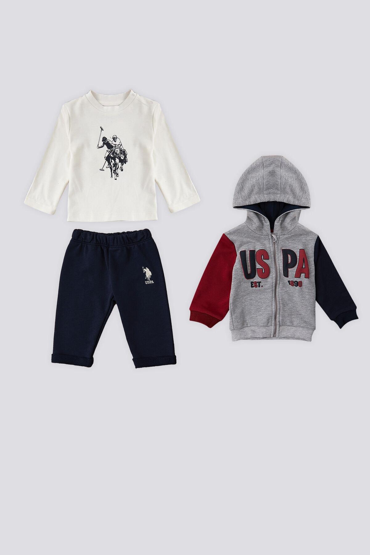 НАС. Детский комплект из 3 предметов с капюшоном и застежкой-молнией Polo Assn, серый меланжевый цвет
НАС. Детский комплект из 3 предметов с капюшоном и застежкой-молнией Polo Assn, серый меланжевый цвет