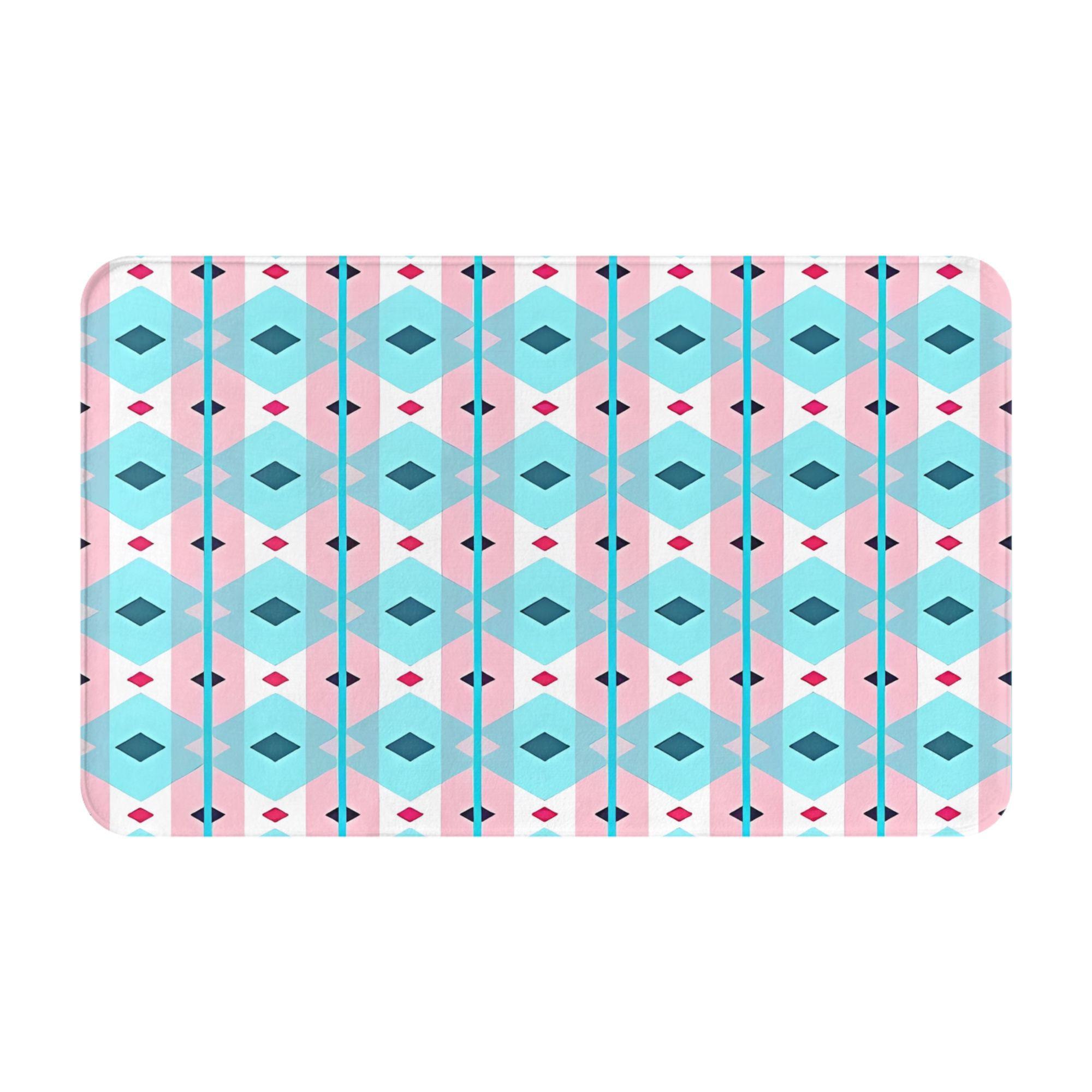 Pink and blue diamond grid pattern mat, geometric pattern with dark red decoration, carpet for indoor home decoration 40x60cm
Pink and blue diamond grid pattern mat, geometric pattern with dark red decoration, carpet for indoor home decoration 40x60cm