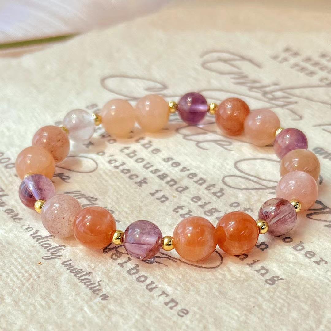 Vintage Natural Sunstone Purple Ghost Maillard Style Bracelet Atmosphere Bracelet
Vintage Natural Sunstone Purple Ghost Maillard Style Bracelet Atmosphere Bracelet