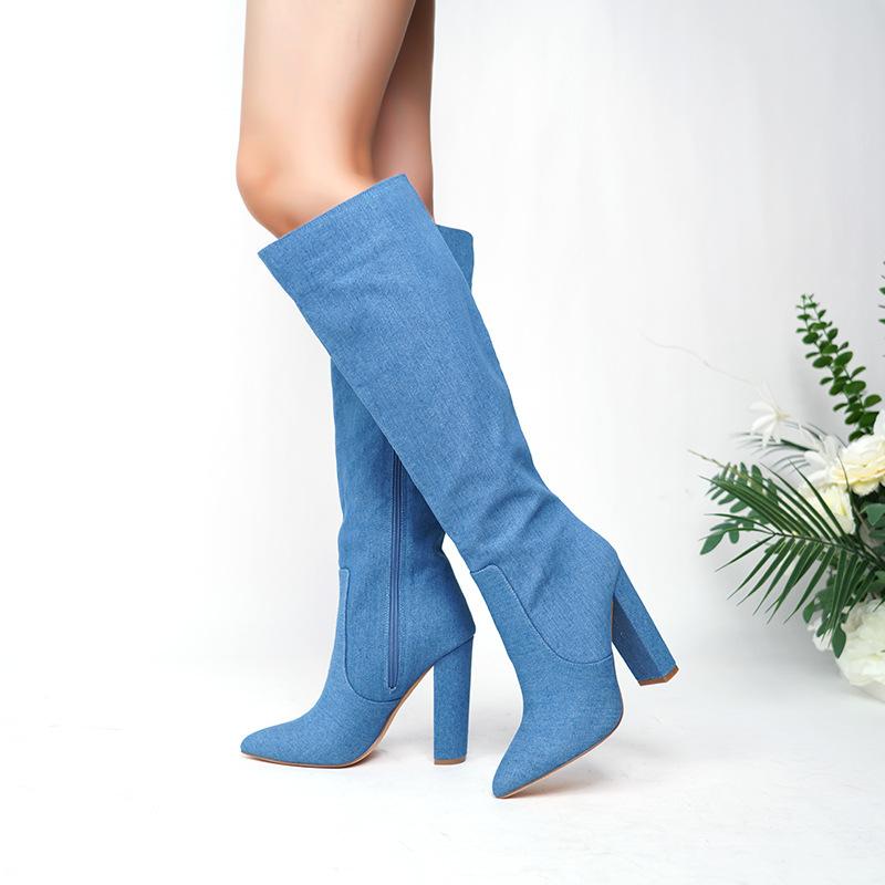 Autumn and winter new fashion thick heel pointed boots but knee women s side zipper fashion high boots 41 peacock синього кольору
Autumn and winter new fashion thick heel pointed boots but knee women s side zipper fashion high boots 41 peacock синього кольору