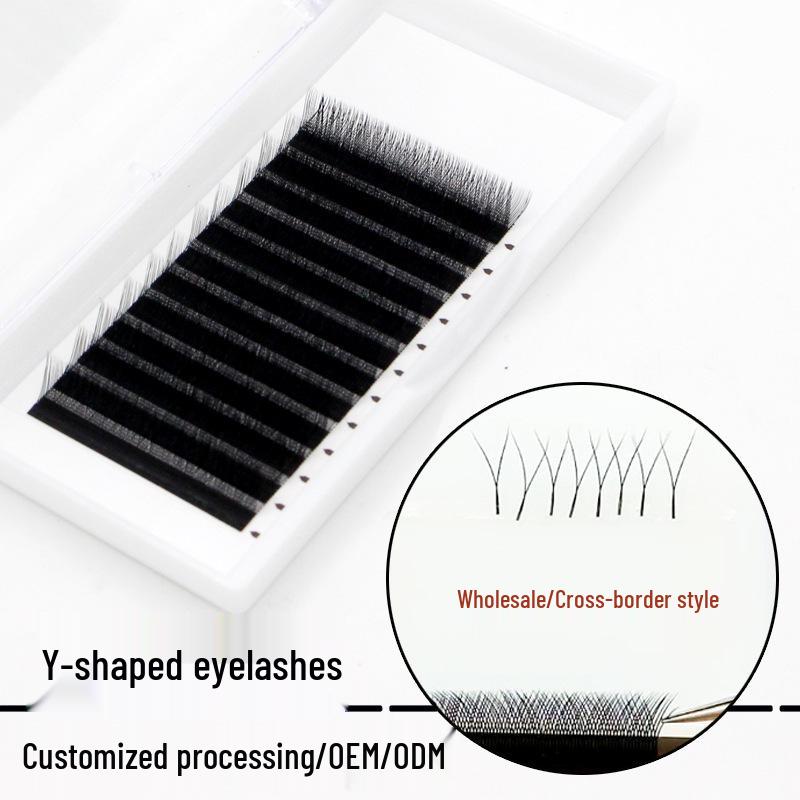 Y-Shaped Clover Flowering Eyelash Clusters: Single & Double Root Grafting 0.07D curvature
Y-Shaped Clover Flowering Eyelash Clusters: Single & Double Root Grafting 0.07D curvature