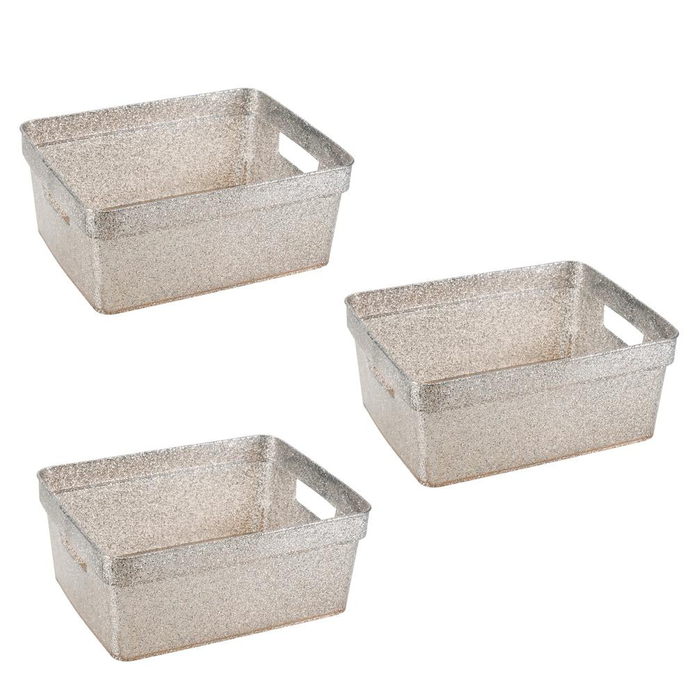 3 Pack Small Rectangle Glitter Storage Baskets Lightweight Organizers with Open Handles Perfect Home Office Use United States
3 Pack Small Rectangle Glitter Storage Baskets Lightweight Organizers with Open Handles Perfect Home Office Use United States