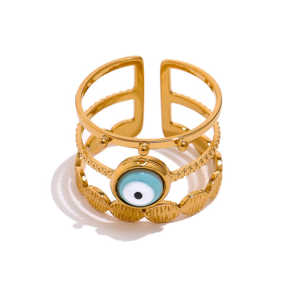 Yhpup Turkish Devil Eye Bead Ring New Stainless Steel Golden Adjustable Finger Ring Jewelry for Women Bijoux Femme Gift resizable
Yhpup Turkish Devil Eye Bead Ring New Stainless Steel Golden Adjustable Finger Ring Jewelry for Women Bijoux Femme Gift resizable