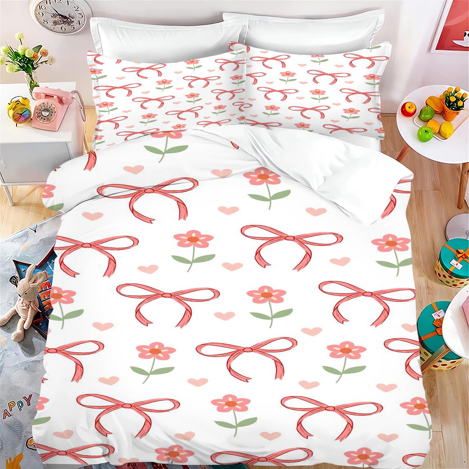 Cute Bow Cartoon Anime Duvet Cover Set Kawaii Holiday Gifts Quilt Covers Pillowcase Set Kids Bedding Set Decor Queen King Size 90X200cm
Cute Bow Cartoon Anime Duvet Cover Set Kawaii Holiday Gifts Quilt Covers Pillowcase Set Kids Bedding Set Decor Queen King Size 90X200cm