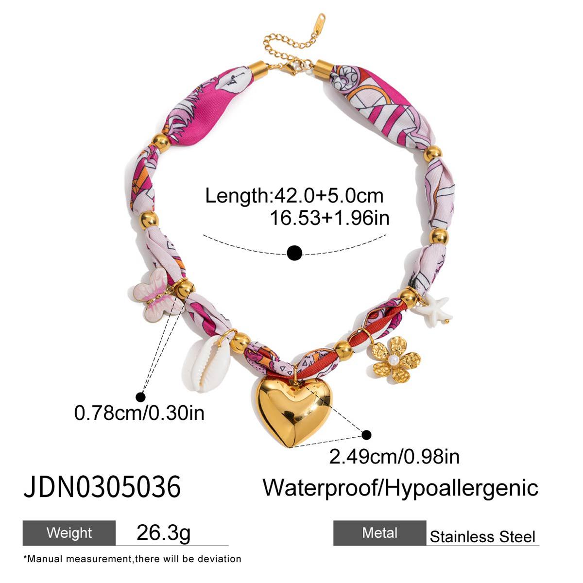 Youthway Resort Style Gold Color Plated Stainless Steel Oil Drop Pendant Necklace Pink Printed Cotton Bandana Necklace
Youthway Resort Style Gold Color Plated Stainless Steel Oil Drop Pendant Necklace Pink Printed Cotton Bandana Necklace