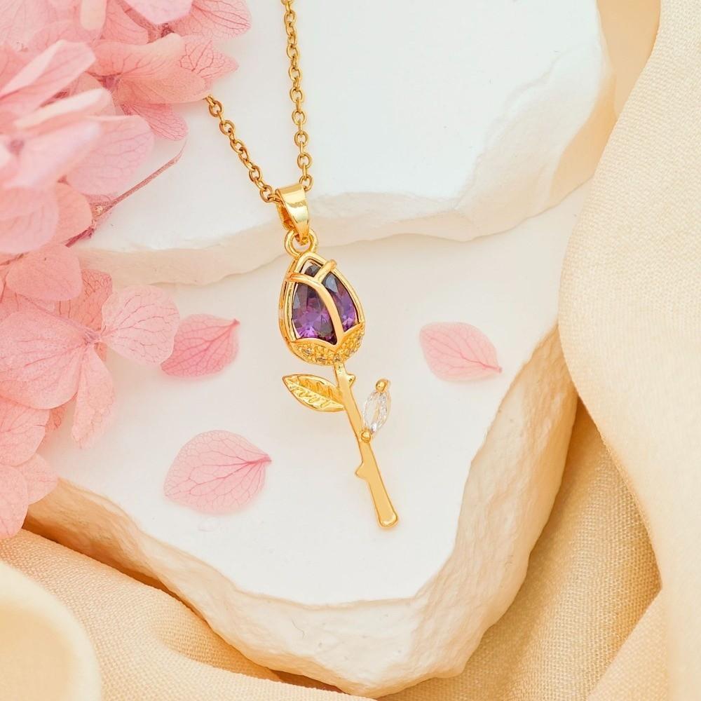 Minimalist Zircon Pendant Layered Stainless Steel Choker Tulip Flower Pendant Necklace Party Style G
Minimalist Zircon Pendant Layered Stainless Steel Choker Tulip Flower Pendant Necklace Party Style G