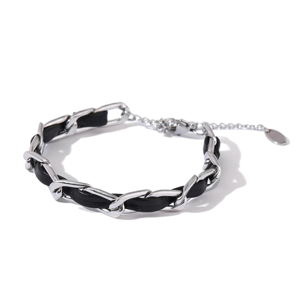 Yhpup Trendy Leather Chain Bracelet Jewelry Stainless Steel Metal Texture 18 K Statement for Women Bijoux Femme Fashion Men New
Yhpup Trendy Leather Chain Bracelet Jewelry Stainless Steel Metal Texture 18 K Statement for Women Bijoux Femme Fashion Men New