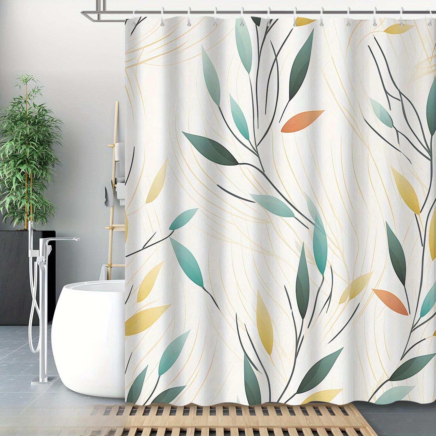1pc modern leaf print shower curtain, polyester fabric, machine washable, suitable for bathroom decoration 90X180cm
1pc modern leaf print shower curtain, polyester fabric, machine washable, suitable for bathroom decoration 90X180cm