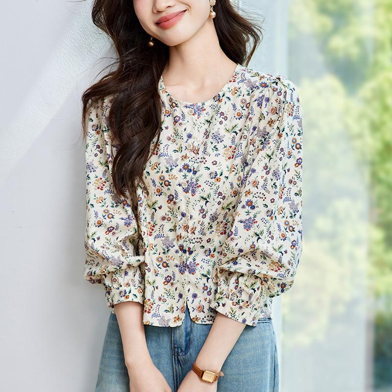 Женская блузка с цветочным принтом, с длинным рукавом, летняя, тонкая, в пасторальном стиле, свободная, повседневная, с круглым вырезом XXL
Женская блузка с цветочным принтом, с длинным рукавом, летняя, тонкая, в пасторальном стиле, свободная, повседневная, с круглым вырезом XXL