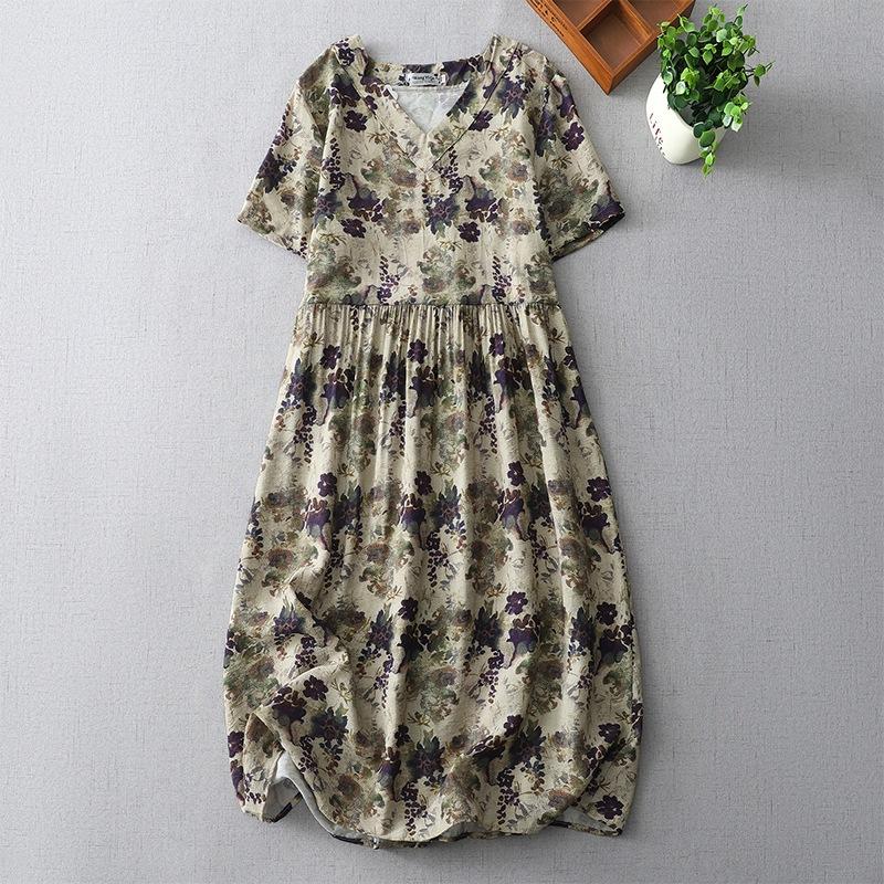 2025 summer new large size loose medium and long retro printed lace-up dress foreign style coffee break dress women M
2025 summer new large size loose medium and long retro printed lace-up dress foreign style coffee break dress women M