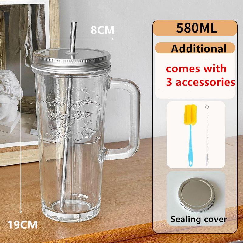 Стеклянная кружка для кофе емкостью 580 мл с безопасной трубочкой из нержавеющей стали и герметичной крышкой, стеклянная кружка для домашних напитков с ручкой 580ml
Стеклянная кружка для кофе емкостью 580 мл с безопасной трубочкой из нержавеющей стали и герметичной крышкой, стеклянная кружка для домашних напитков с ручкой 580ml