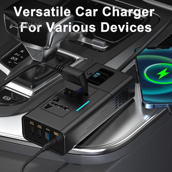 Автомобильный адаптер зарядного устройства с USB-портами, цифровым дисплеем, быстрая зарядка, защита от перезаряда, автоматический преобразователь, адаптер зарядного устройства чёрный
Автомобильный адаптер зарядного устройства с USB-портами, цифровым дисплеем, быстрая зарядка, защита от перезаряда, автоматический преобразователь, адаптер зарядного устройства чёрный